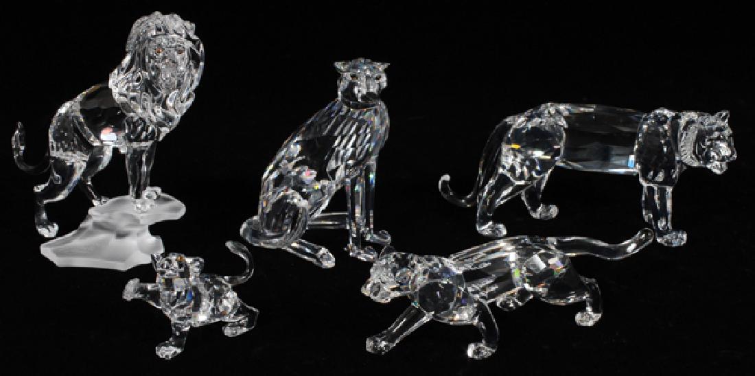 SWAROVSKI CRYSTAL WILD CAT FIGURINES FIVE (1 of 2)