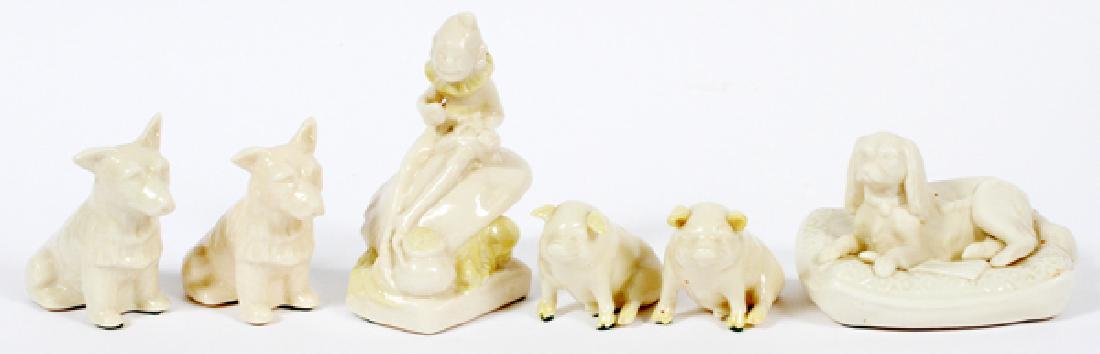 BELLEEK PORCELAIN FIGURAL GROUP 6 PIECES (1 of 2)