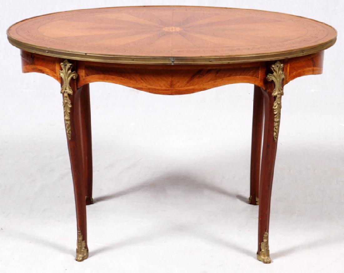 LOUIS XV STYLE MARQUETRY INLAID COCKTAIL TABLE (1 of 3)