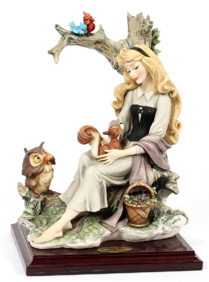 GIUSEPPE ARMANI: GIUSEPPE ARMANI, H 10.5" SLEEPING BEAUTY:Walt Disney image. Size does not include wood base.