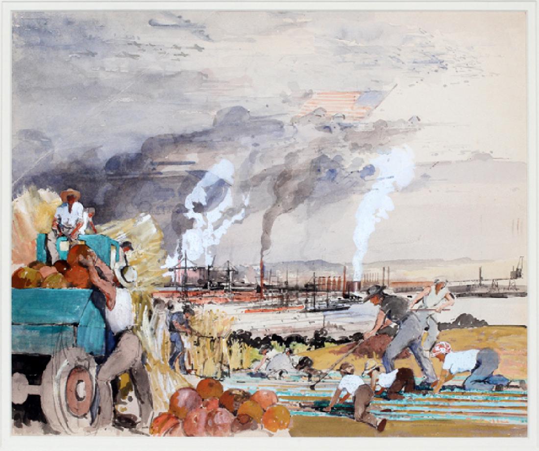 20TH C. AMERICAN SCHOOL WATERCOLOR (1 of 4)