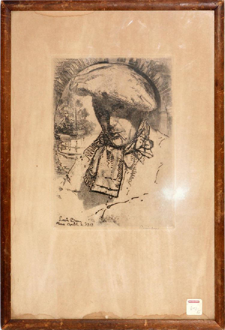 LOUIS ORR AMERICAN ETCHING SELF PORTRAIT (1 of 3)