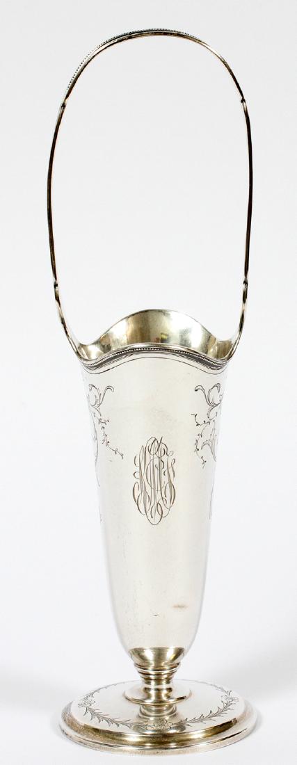 STERLING BASKET VASE SWEETSER CO. N.Y. (1 of 3)