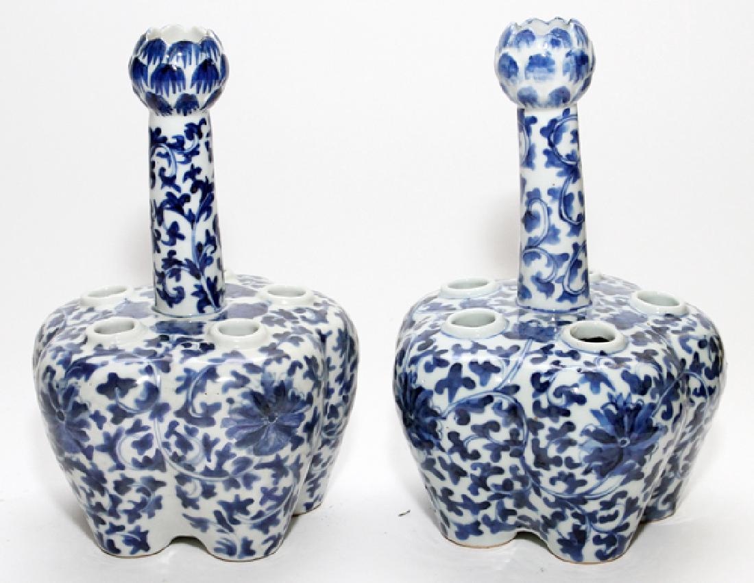 CHINESE PORCELAIN TULIP VASES PAIR (1 of 2)