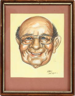 KARL LARSEN WATERCOLOR: KARL LARSEN WATERCOLOR, H 13.25", L 11", PORTRAIT OF KEN LOCKWOOD:Karl Larsen [Danish/American, 1899-1992]. Portrait of a gentleman noted as Ken Lockwood. Signed lower right. Framed and matted under a