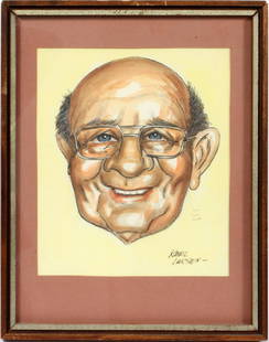 KARL LARSEN WATERCOLOR: KARL LARSEN WATERCOLOR, H 13.25", L 11", PORTRAIT OF KEN LOCKWOOD:Karl Larsen [Danish/American, 1899-1992]. Portrait of a gentleman noted as Ken Lockwood. Signed lower right. Framed and matted