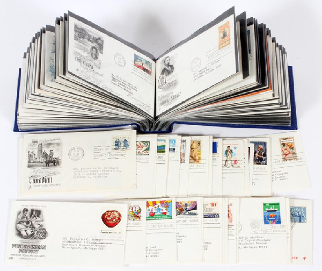 U.S. & U.N. FDC'S FIRST ISSUE STAMP COLLECTION: U.S. & U.N. FDC'S FIRST ISSUE STAMP COLLECTION, 1960-1973:Mounted in small album of clear double sided pages. First-day covers.