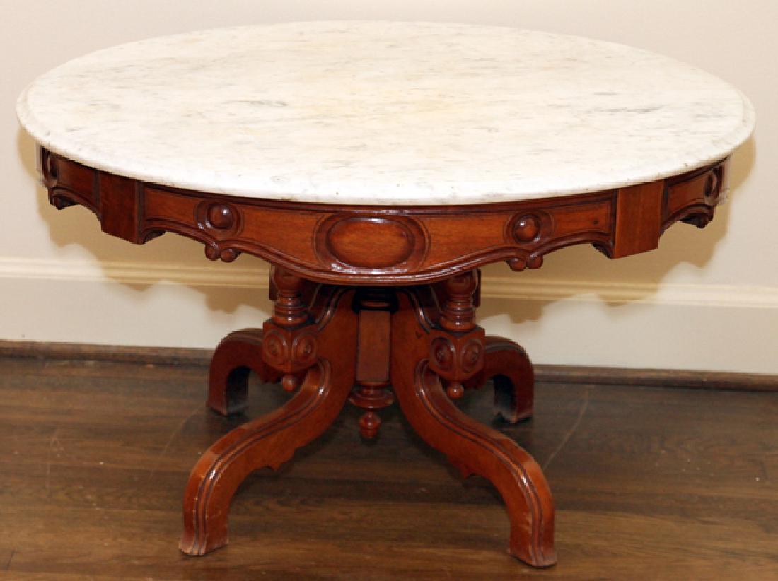 VICTORIAN MARBLE TOP COCKTAIL TABLE (1 of 2)