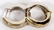 BRUSHED 18KT GOLD AND DIAMOND HOOP EARRINGS PAIR - 2