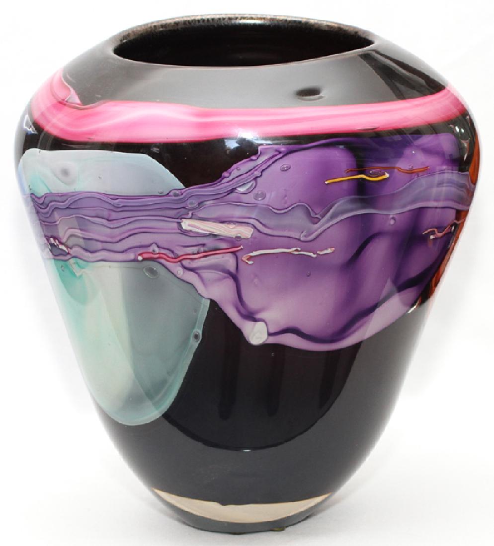 LEON APPLEBAUM STUDIO ART GLASS VASE (1 of 3)