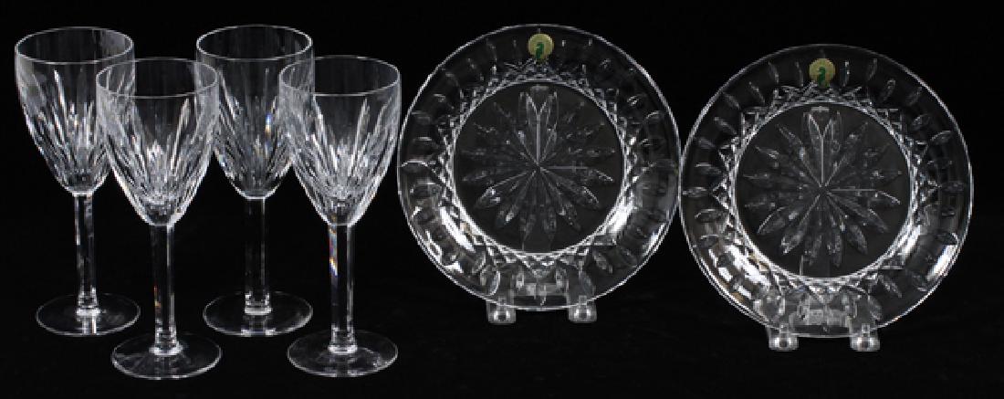 WATERFORD CRYSTAL GOBLETS & PLATES 6PCS. (1 of 2)
