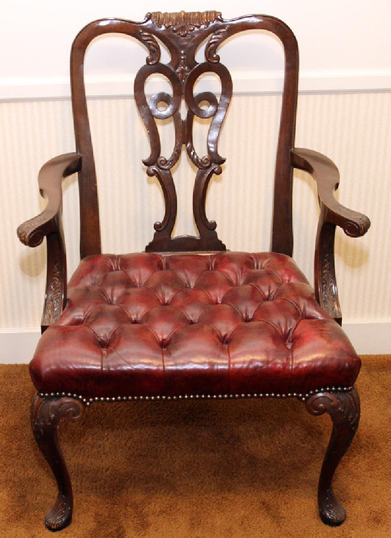 CHIPPENDALE STYLE MAHOGANY ARMCHAIR (1 of 2)