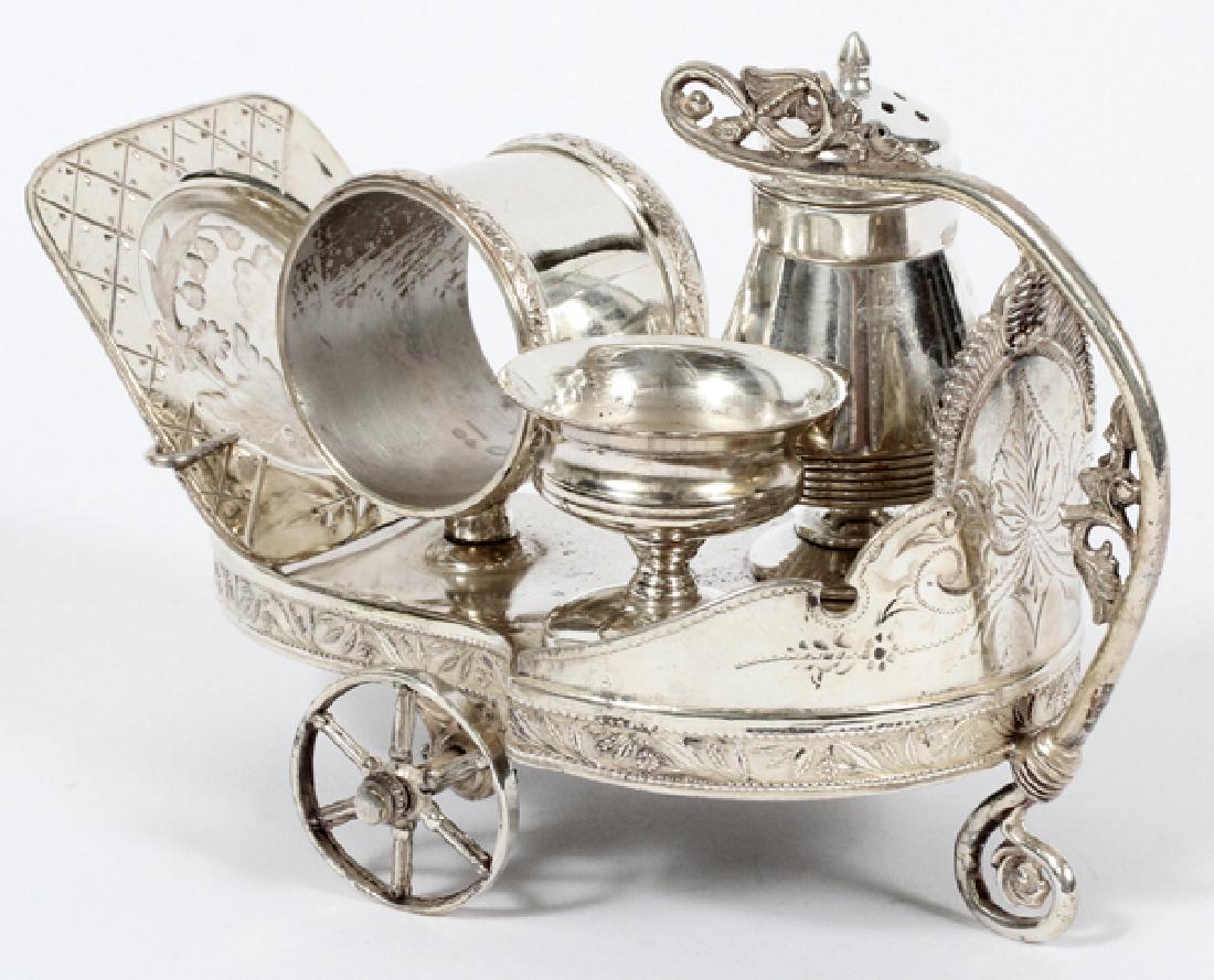 VICTORIAN SILVER PLATE CONDIMENT TROLLEY (1 of 3)