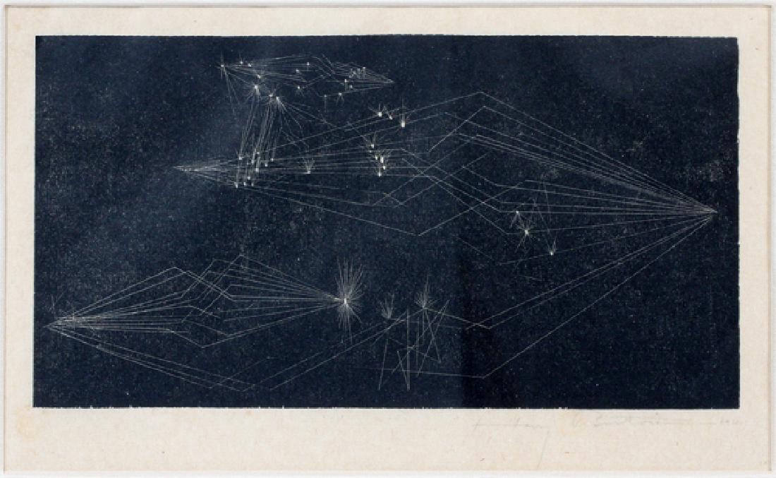 HARRY BERTOIA PENCIL SIGNED MONOTYPE (1 of 3)