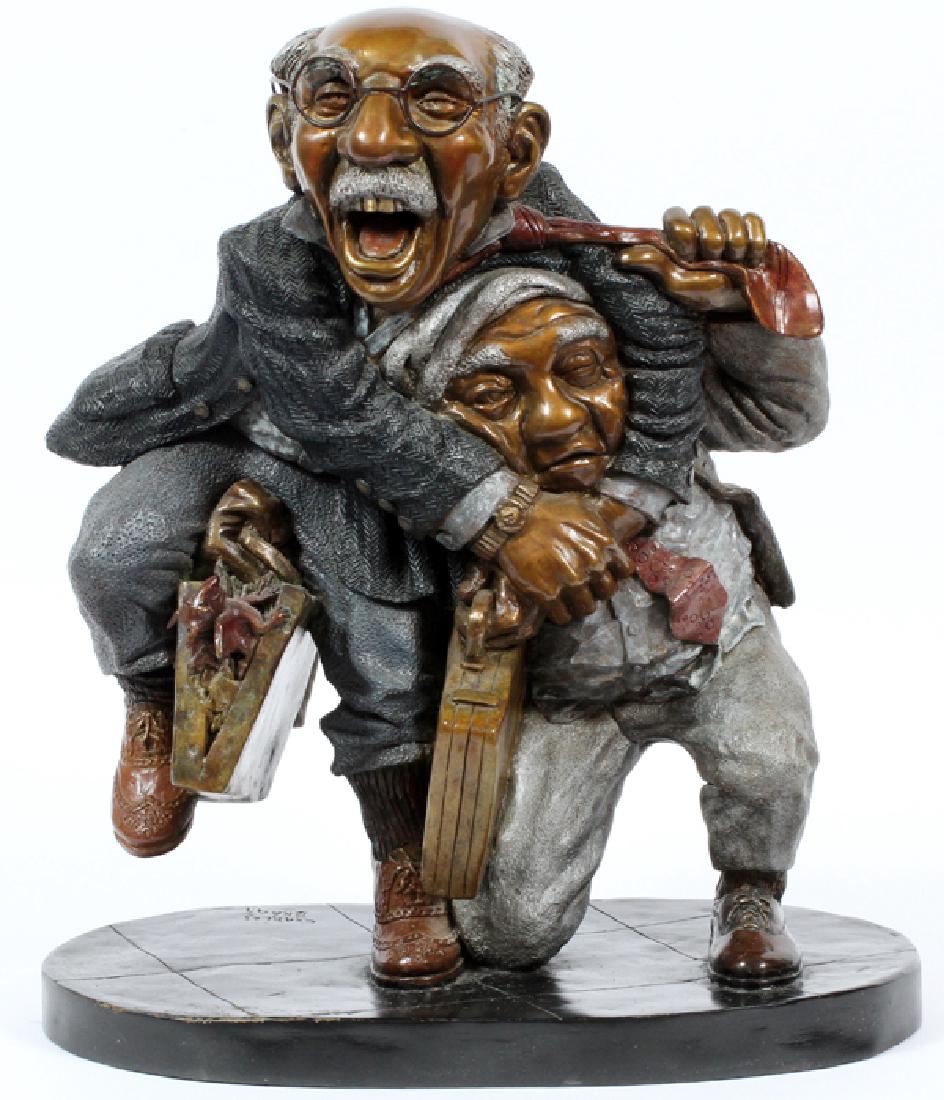 CHARLES BRAGG BRONZE FIGURAL GROUP (1 of 5)