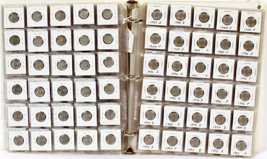 U.S BARBER MERCURY & ROOSEVELT DIMES SILVER: U.S BARBER, MERCURY & ROOSEVELT DIMES STERLING SILVER & CLAD PROOF 1900- (218 +) COINS W 11" WHITE SQUARE-FOLDER:Roosevelt 1963 Uncirculated. 1969-S Proof, 1970-S Proof, circa: 1900 - 2006. Etc.