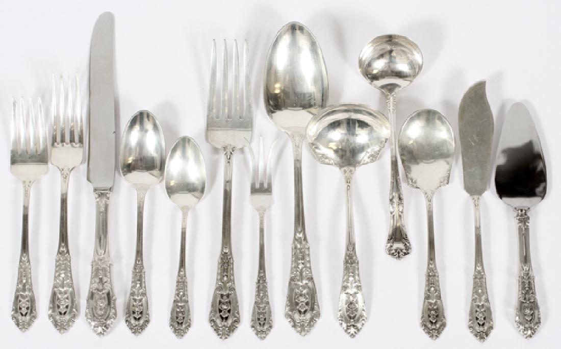 WALLACE 'ROSE POINT' STERLING FLATWARE 47 PCS. (1 of 3)