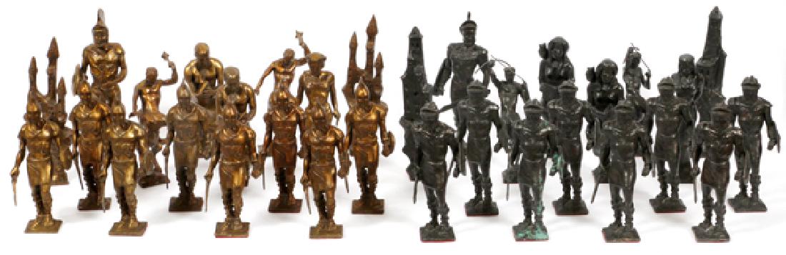 BRONZE FIGURAL CHESS SET (1 of 6)
