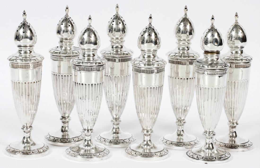 STERLING SALT & PEPPERS SET OF EIGHT (1 of 2)