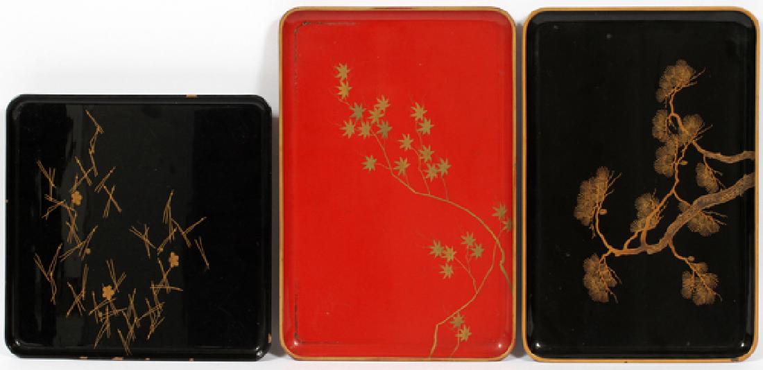 JAPANESE LACQUER TRAYS THREE (1 of 2)