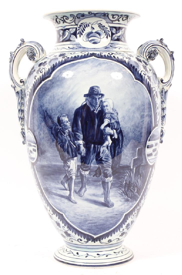 DELFT HAND PAINTED POTTERY VASE (1 of 5)