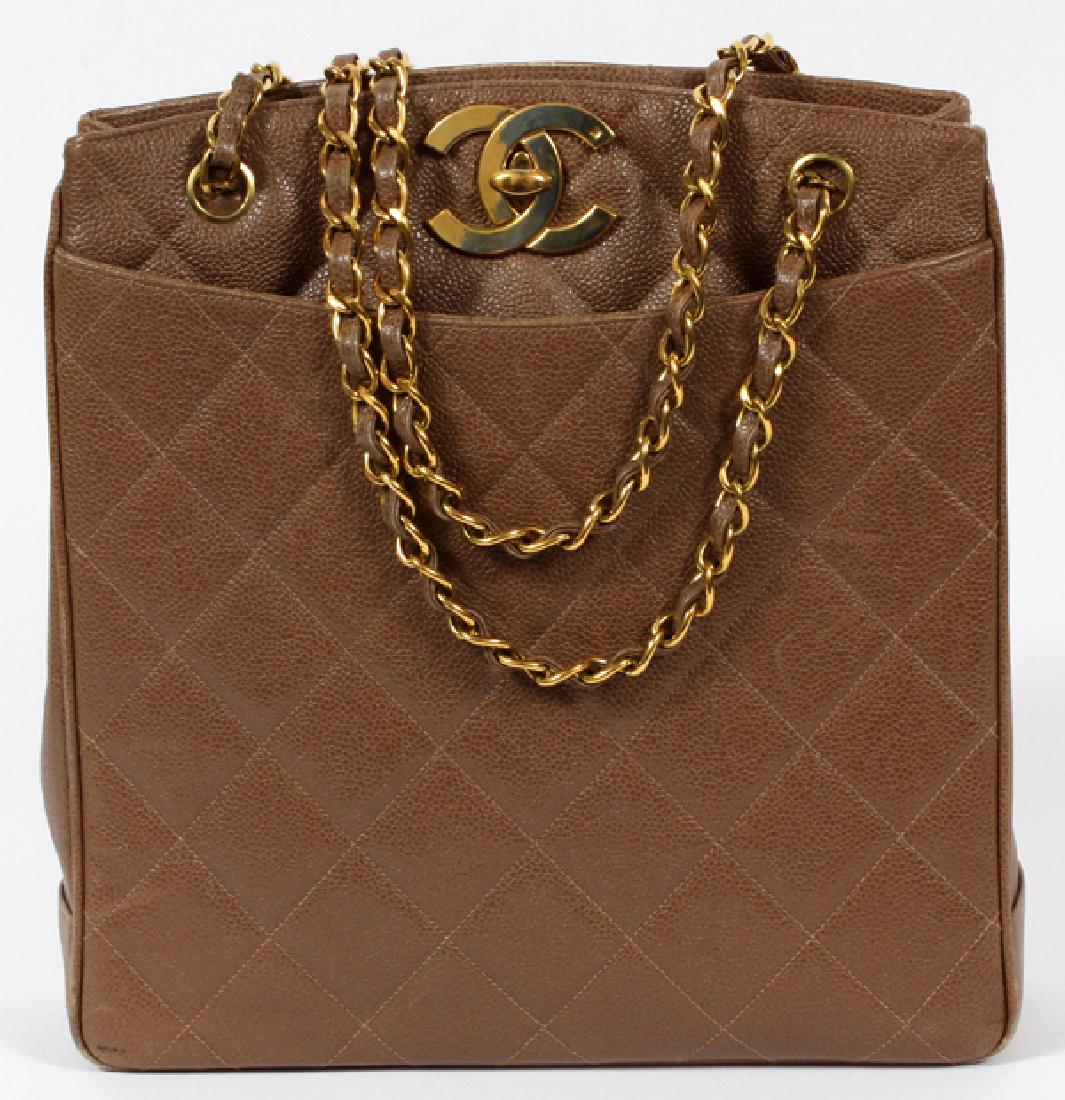 CHANEL CAVIAR LEATHER QUILTED LIGHT BROWN BAG (1 of 2)
