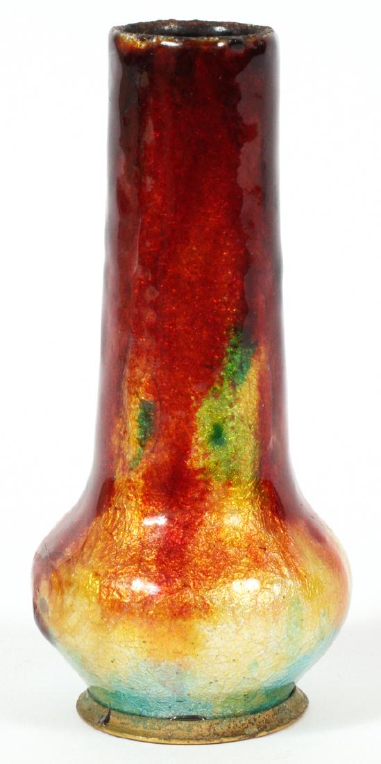 HENRIETTE MARTY FOR LIMOGES ENAMELED BUD VASE 1920S (1 of 3)