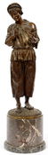 GREEK BRONZE SCULPTURE ON MARBLE BASE TOTAL
