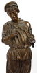 GREEK BRONZE SCULPTURE ON MARBLE BASE TOTAL - 2
