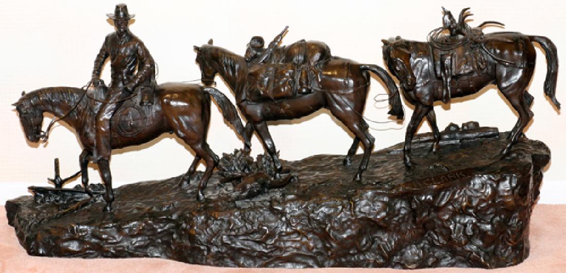 R. CLARK BRONZE SCULPTURE LATER 20TH C.