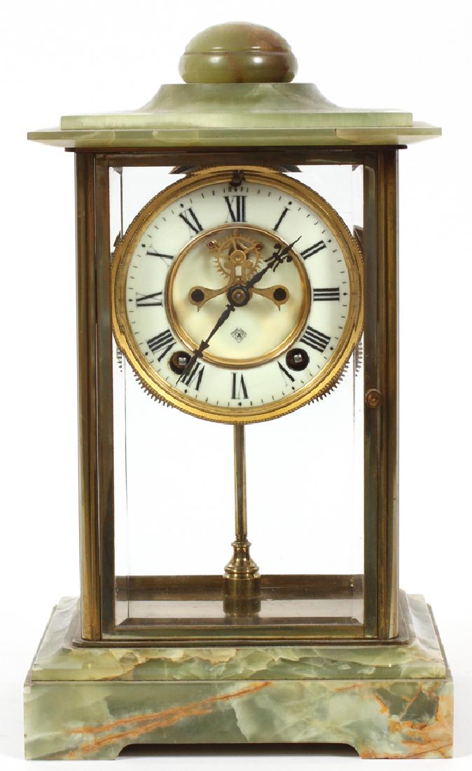 ANSONIA GREEN MARBLE CLOCK (1 of 3)