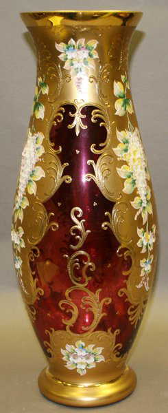 092304: MOSER STYLE GLASS VASE C.1950 H20" DIA9"