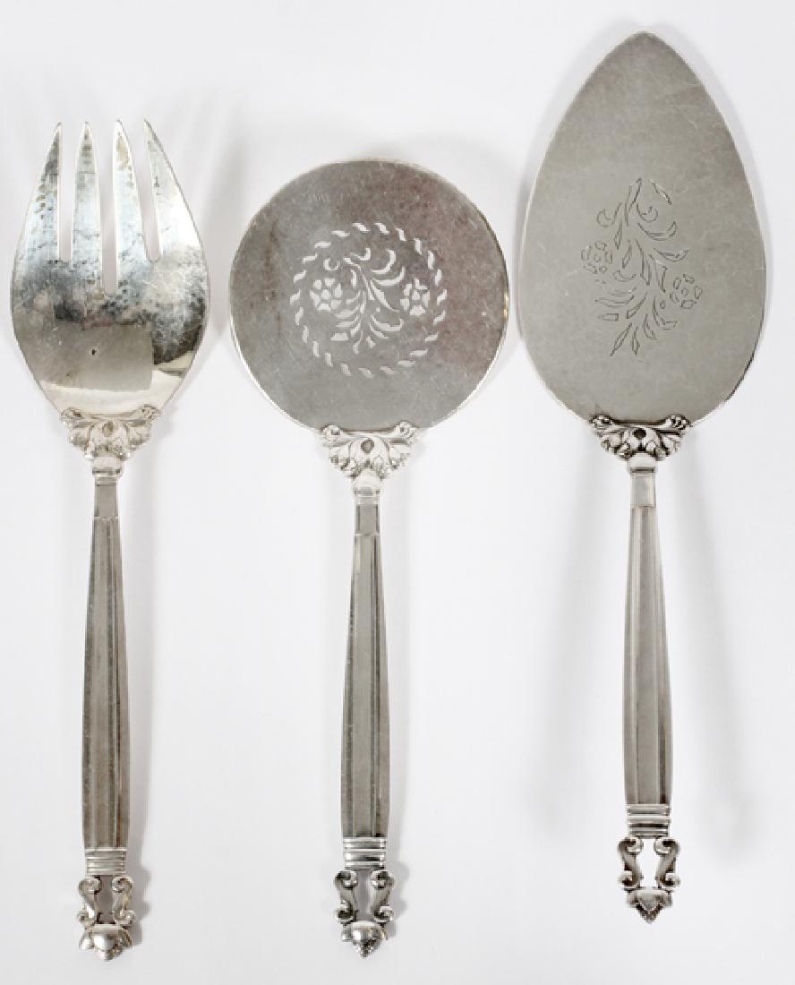 GEORG JENSEN 'ACORN' STERLING SERVING PIECES THREE (1 of 6)