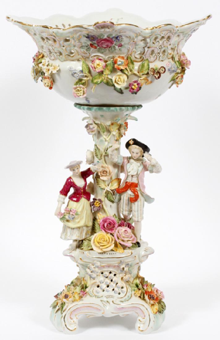 DRESDEN PORCELAIN CENTERPIECE COMPOTE (1 of 4)
