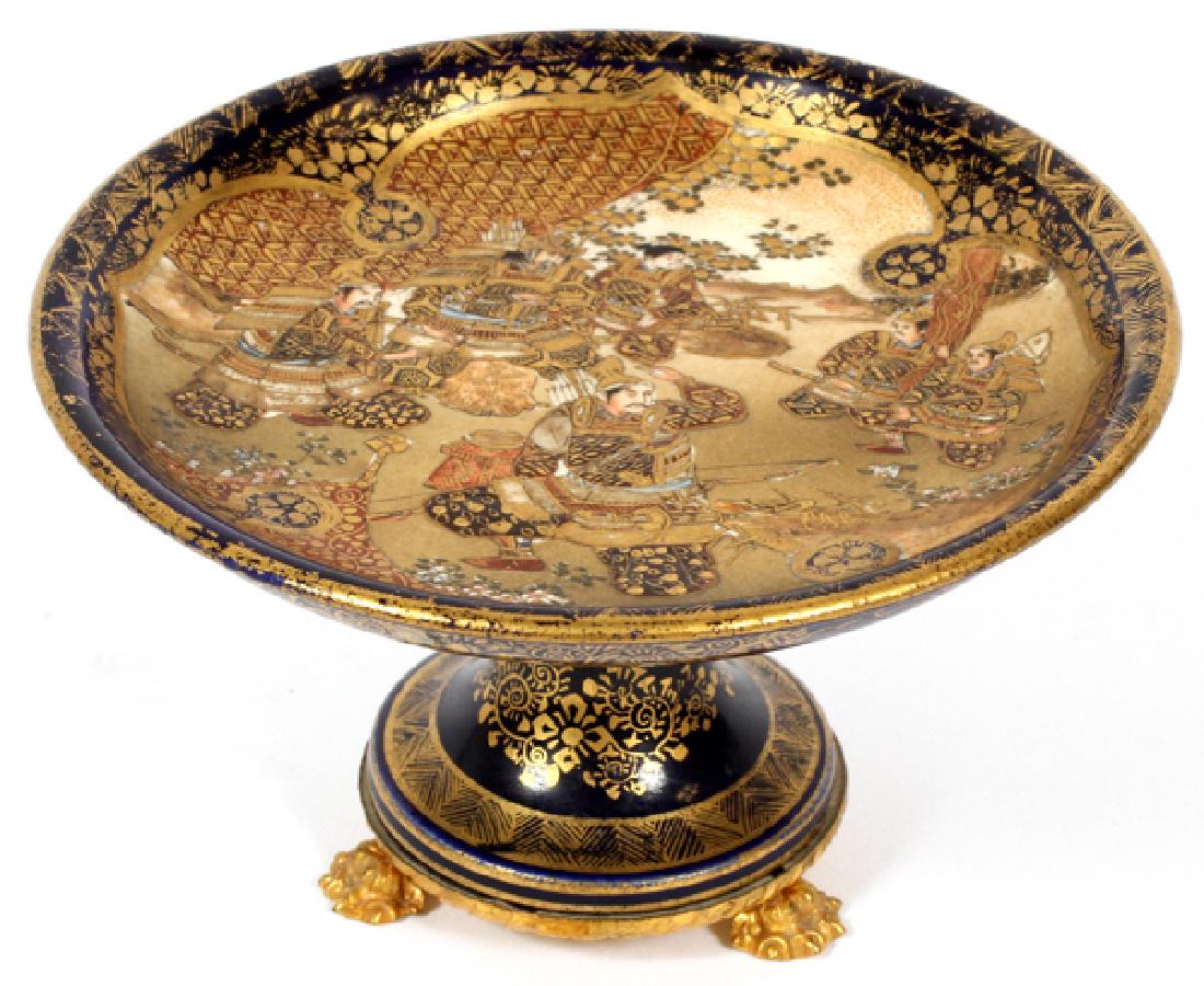 JAPANESE SATSUMA EARTHENWARE COMPOTE EARLY 20TH C. (1 of 4)