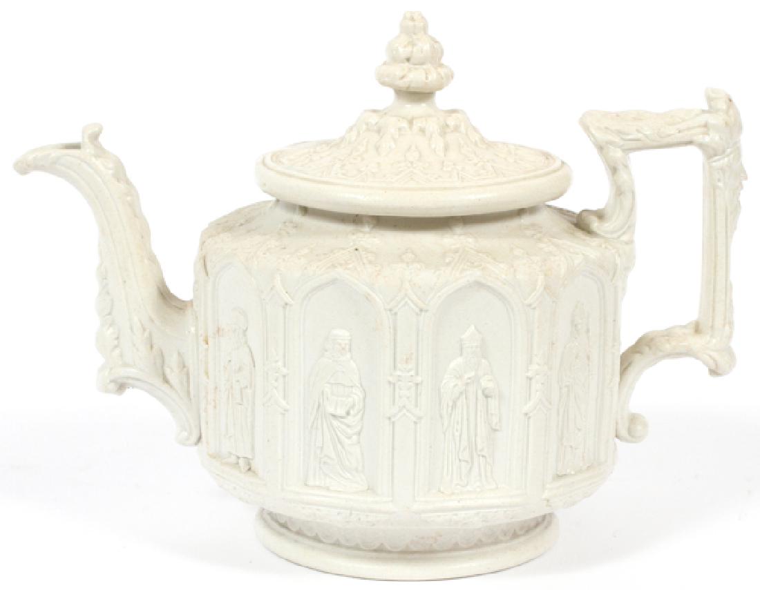 ATTR. TO CHARLES MEIGH ENGLISH STONEWARE TEAPOT (1 of 3)