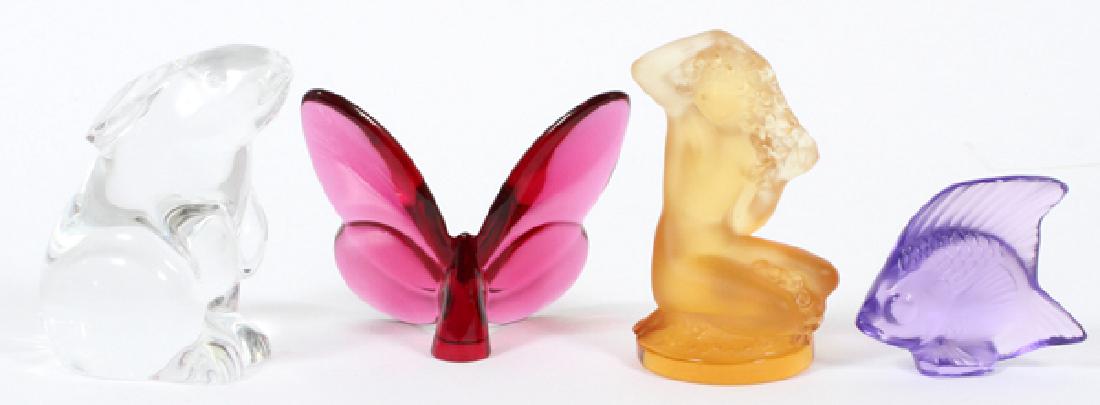 BACCARAT AND LALIQUE COLORED &CLEAR GLASS FIGURINES (1 of 1)