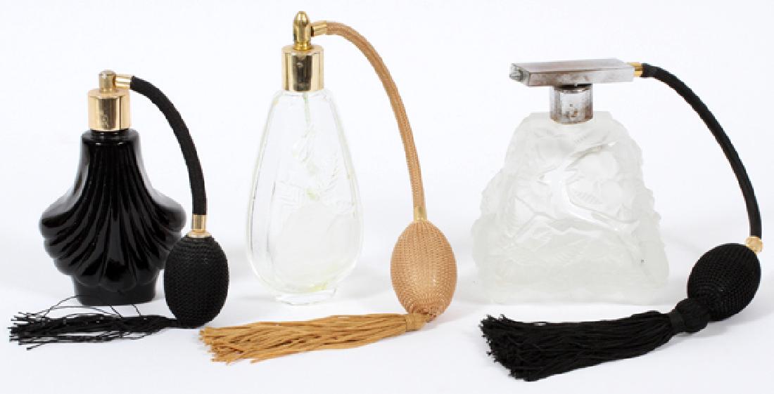 FRENCH GLASS PERFUMES AND ATOMIZERS THREE (1 of 2)