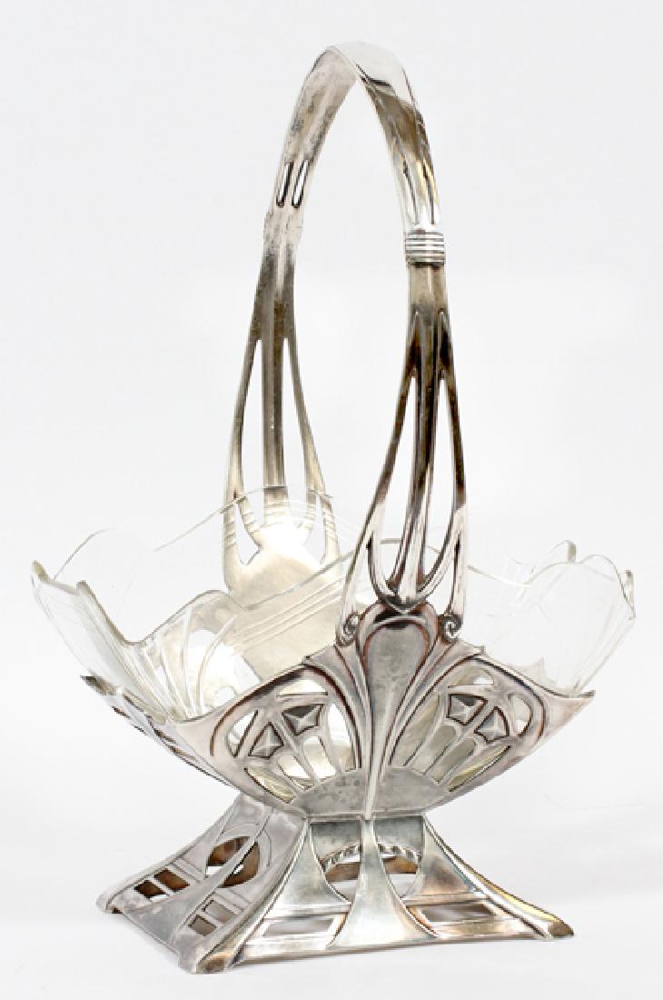 ART NOUVEAU SILVER PLATE BASKET (1 of 2)