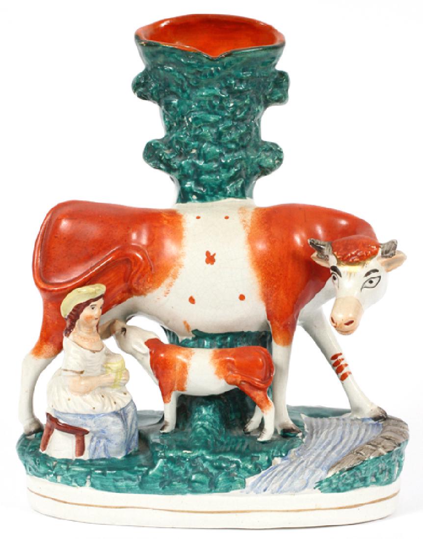 STAFFORDSHIRE FIGURAL SPILL VASE 19TH C. (1 of 4)