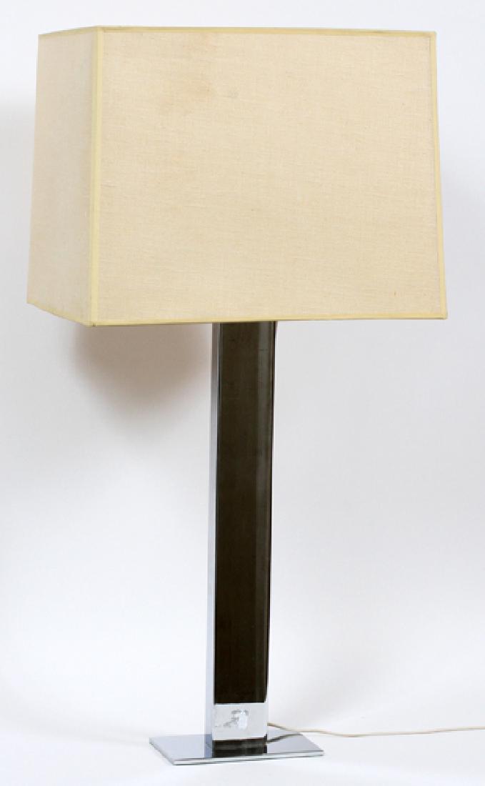 KOVACS MID-CENTURY MODERN CHROME LAMP: KOVACS MID-CENTURY MODERN CHROME LAMP, H 37":Includes shade.