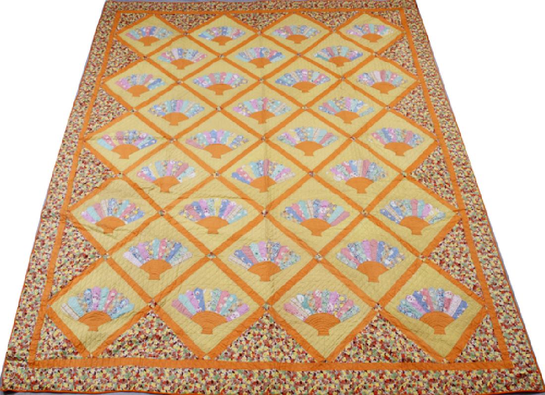 PATCHWORK COTTON QUILT CIRCA 1930 (1 of 2)