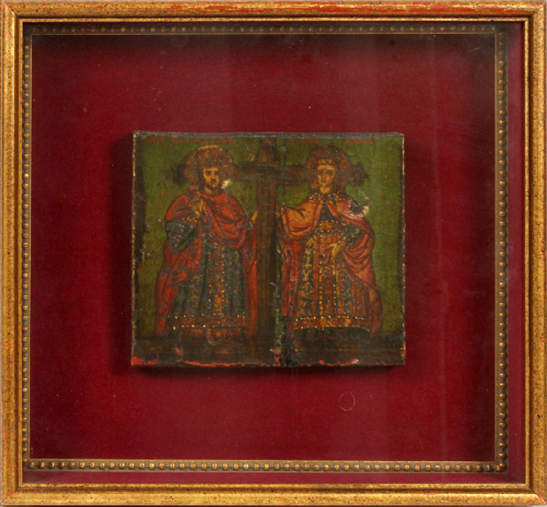 RUSSIAN ICON ON WOOD PANEL 19TH C. (1 of 4)