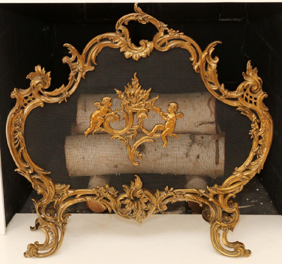 FRENCH BRONZE FIREPLACE SCREEN (1 of 2)