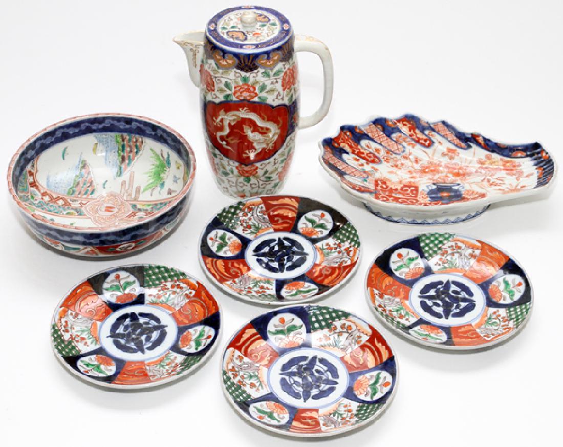 JAPANESE IMARI PORCELAIN 7 PIECES (1 of 2)