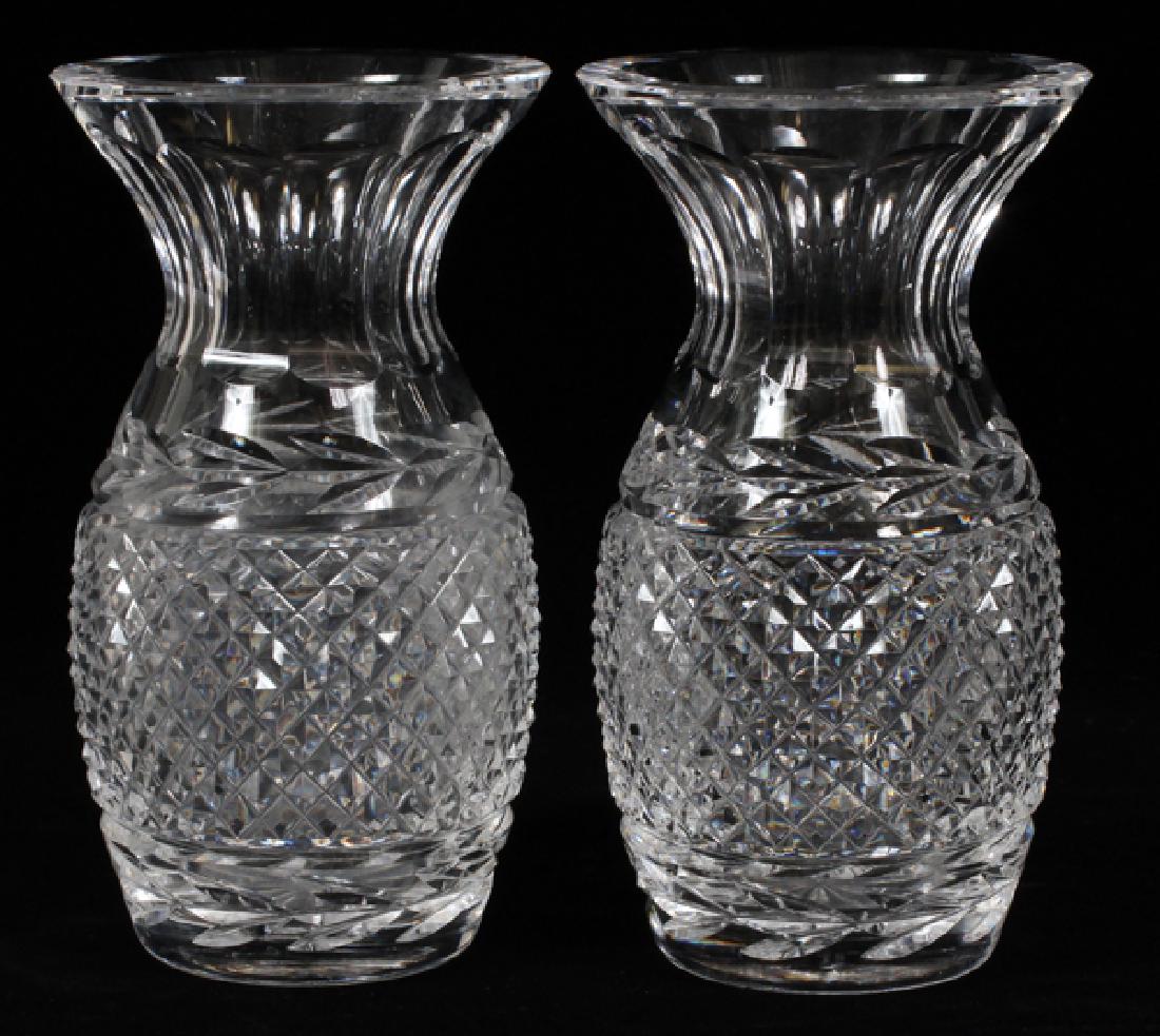ANTIQUE WATERFORD PINEAPPLE CUT CRYSTAL VASES C1930 Aug 18, 2017 DuMouchelles in MI