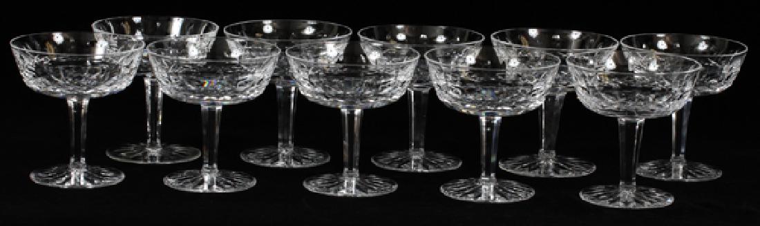 WATERFORD 'LISMORE' CRYSTAL CHAMPAGNES SET OF 10 (1 of 2)