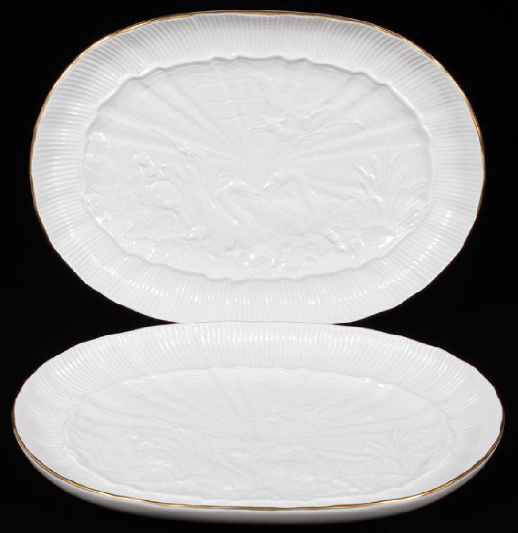 MEISSEN 'SWAN' PORCELAIN SERVING PLATTERS TWO (1 of 3)