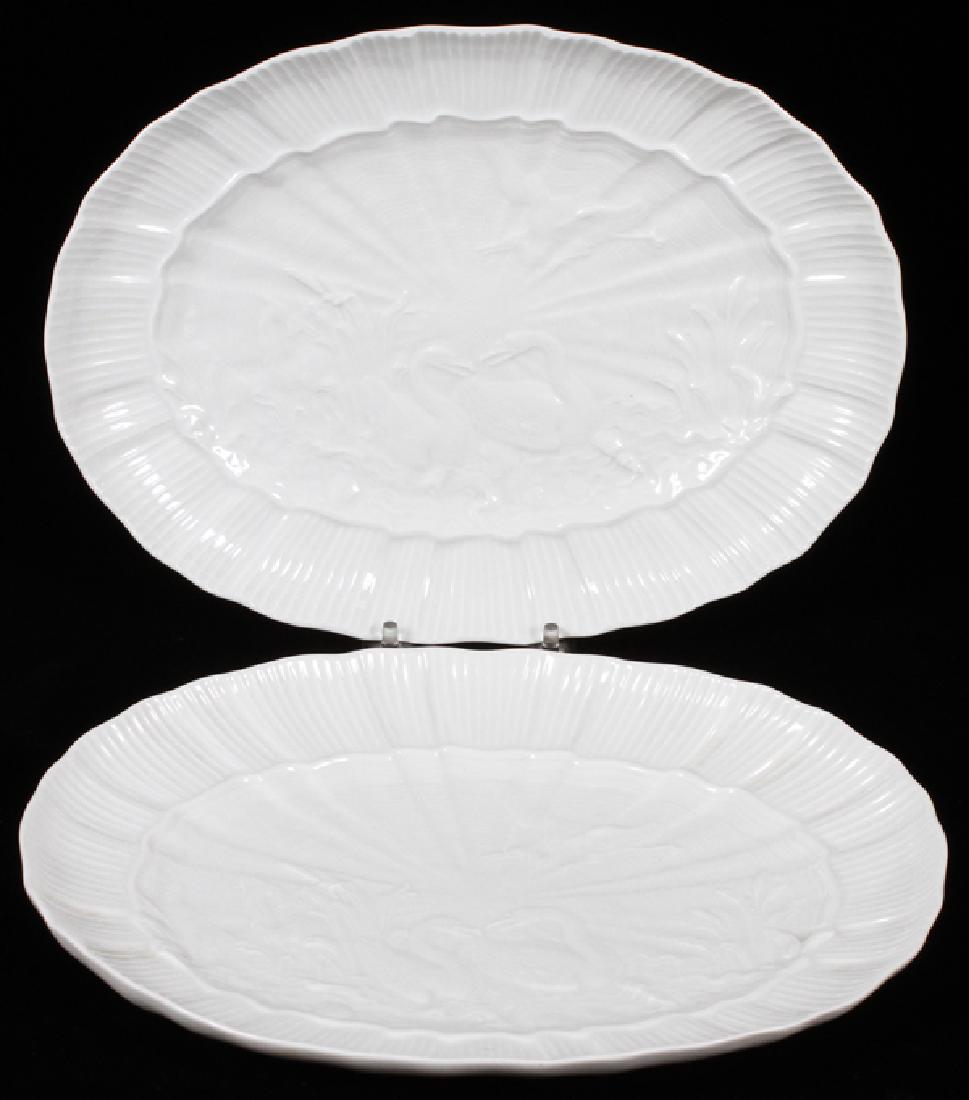 MEISSEN 'SWAN' PORCELAIN SERVING PLATTERS TWO (1 of 3)