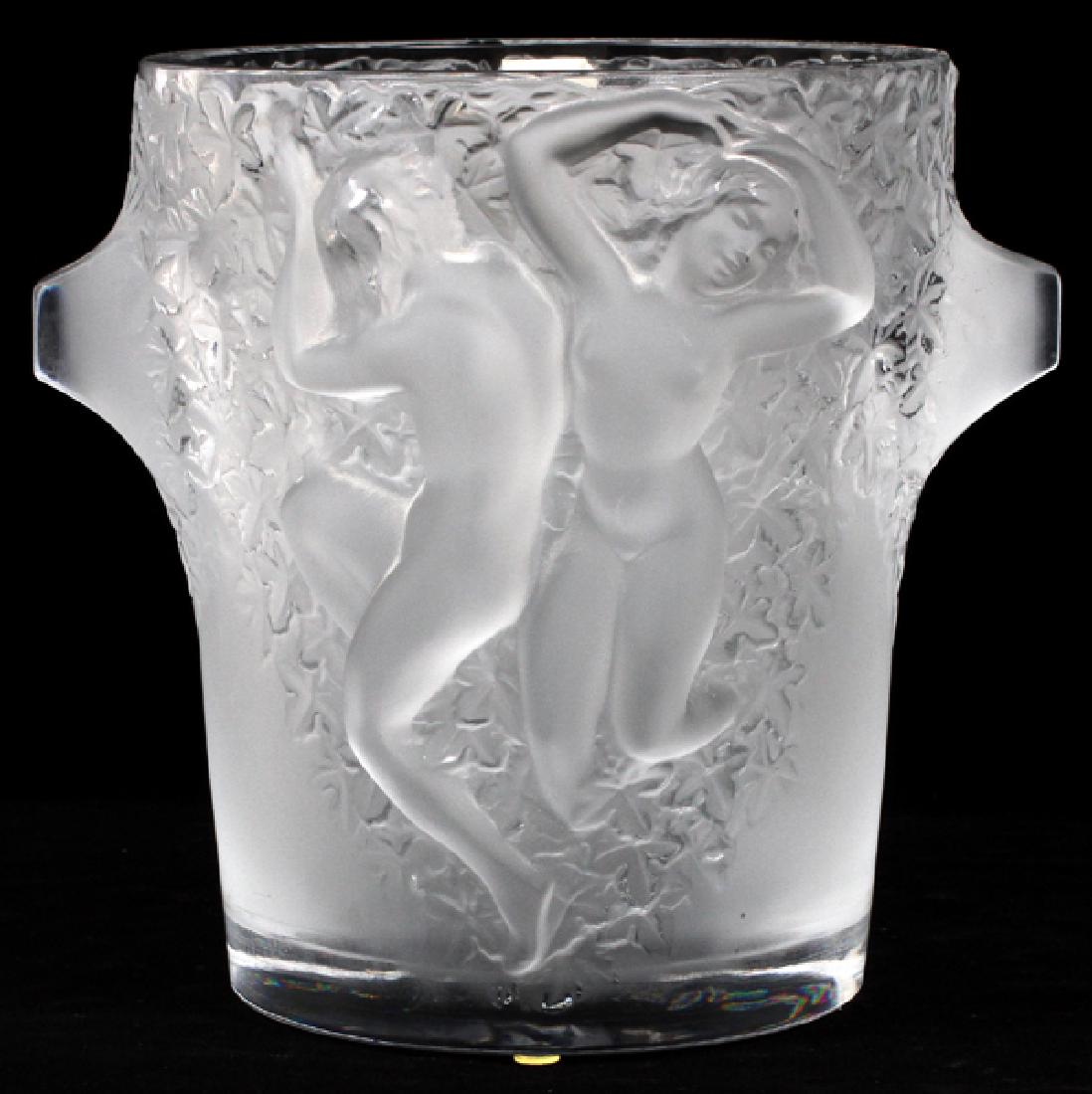 LALIQUE 'GANYMEDE' FROSTED GLASS CHAMPAGNE COOLER (1 of 3)